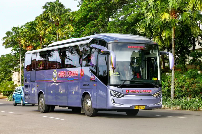 Modern touristic coach bus
